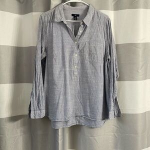 100% Cotton Gap Blue stripe blouse Large